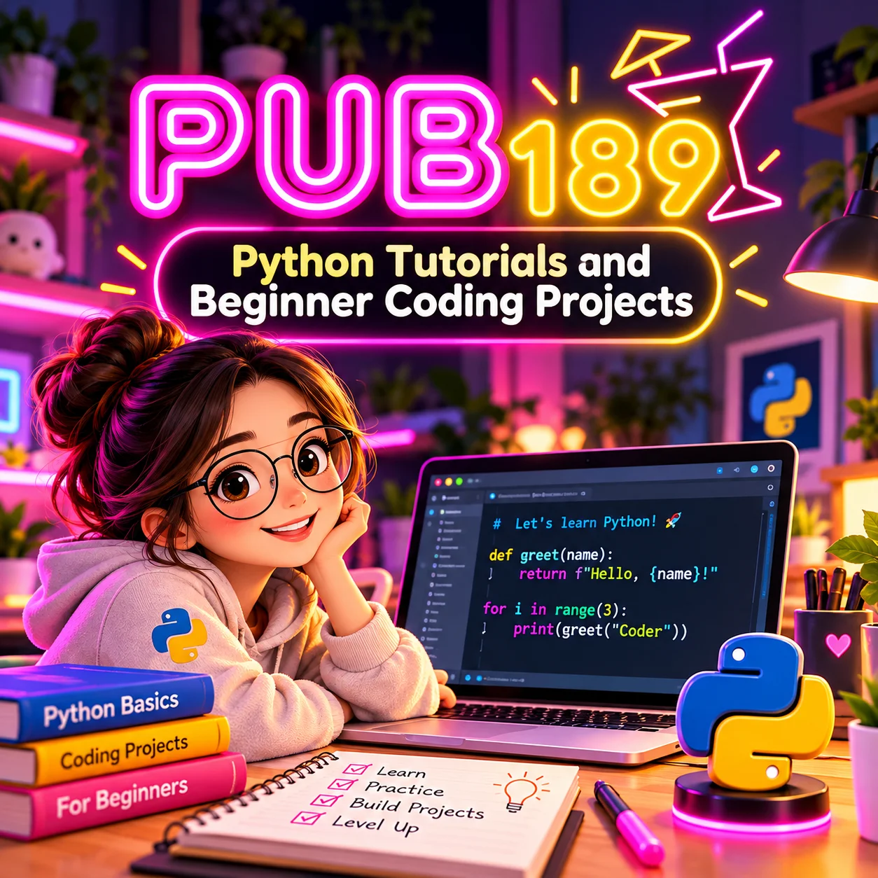 PUB189: Python Tutorials and Beginner Coding Projects